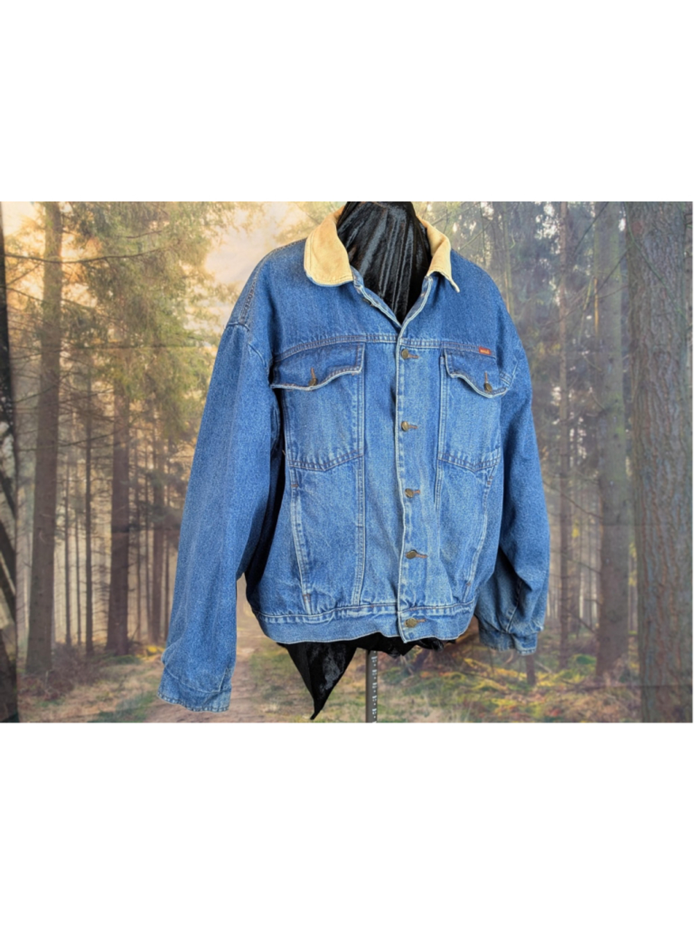 Vintage Rustler Blanket Lined Denim Jacket 3X Oversized Western Ranch Coat Cowbo